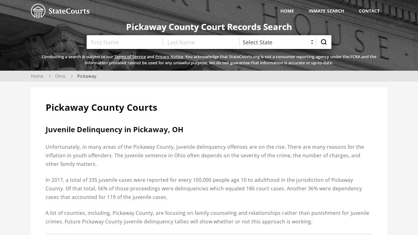 Pickaway County, OH Courts - Records & Cases - StateCourts